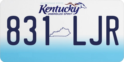 KY license plate 831LJR