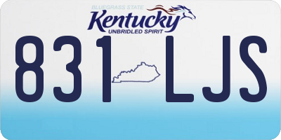 KY license plate 831LJS