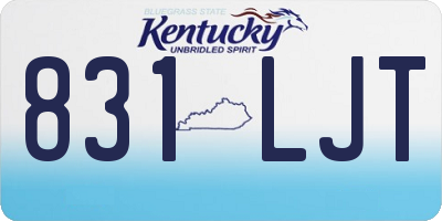 KY license plate 831LJT