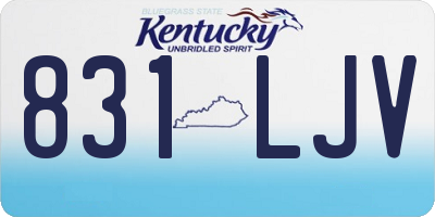 KY license plate 831LJV