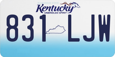 KY license plate 831LJW