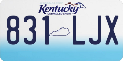 KY license plate 831LJX