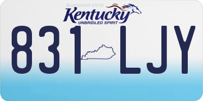 KY license plate 831LJY