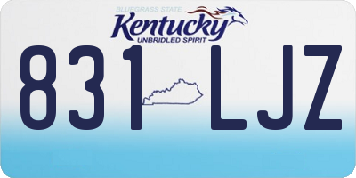 KY license plate 831LJZ