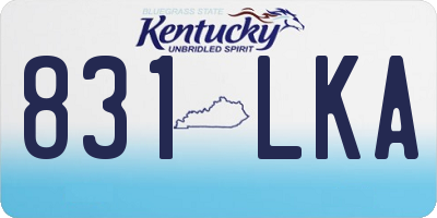 KY license plate 831LKA