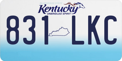 KY license plate 831LKC