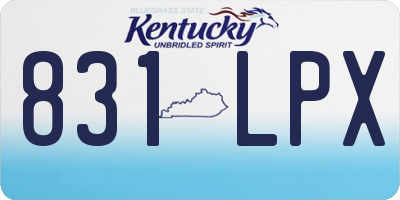 KY license plate 831LPX