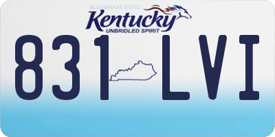 KY license plate 831LVI