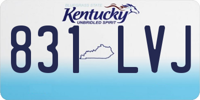 KY license plate 831LVJ