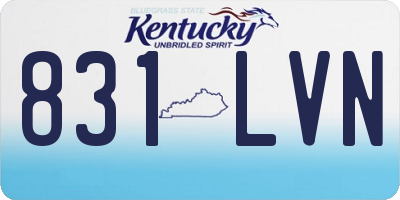 KY license plate 831LVN
