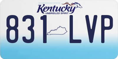KY license plate 831LVP