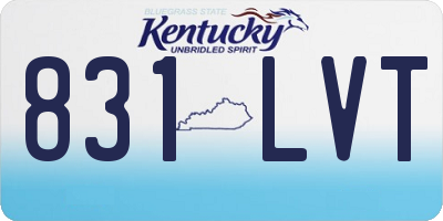 KY license plate 831LVT