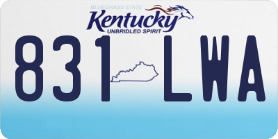 KY license plate 831LWA