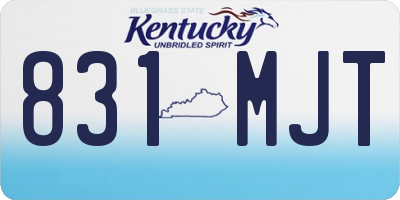 KY license plate 831MJT