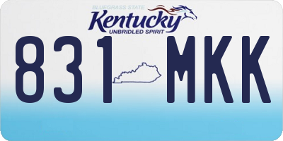 KY license plate 831MKK