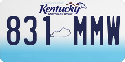 KY license plate 831MMW