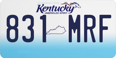 KY license plate 831MRF
