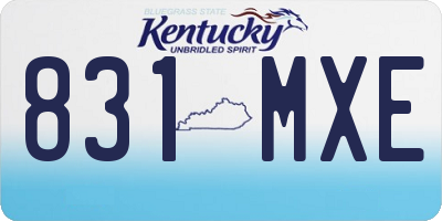 KY license plate 831MXE