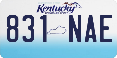 KY license plate 831NAE