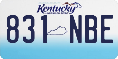 KY license plate 831NBE