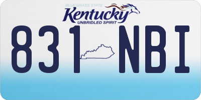 KY license plate 831NBI