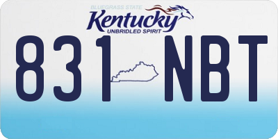 KY license plate 831NBT