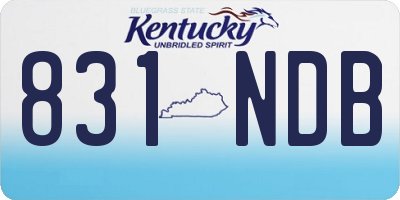 KY license plate 831NDB