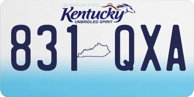 KY license plate 831QXA