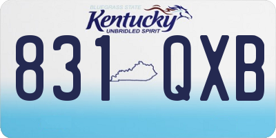 KY license plate 831QXB