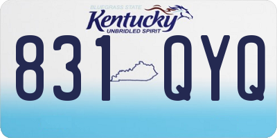 KY license plate 831QYQ