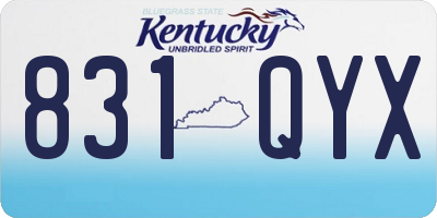 KY license plate 831QYX