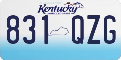 KY license plate 831QZG