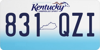 KY license plate 831QZI