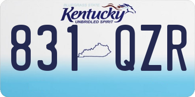 KY license plate 831QZR
