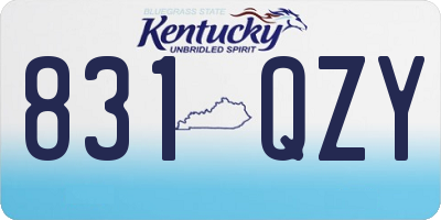KY license plate 831QZY
