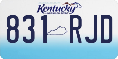 KY license plate 831RJD
