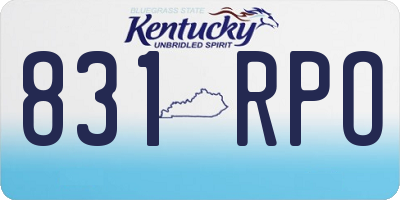 KY license plate 831RPO