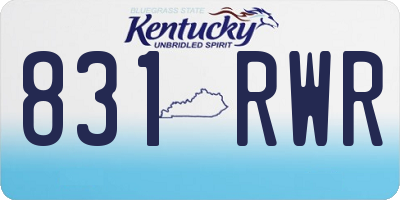 KY license plate 831RWR