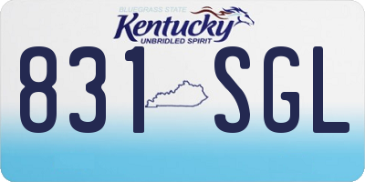 KY license plate 831SGL