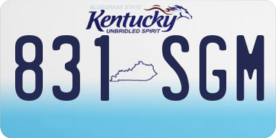 KY license plate 831SGM