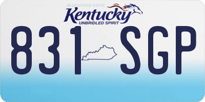 KY license plate 831SGP