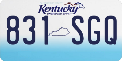 KY license plate 831SGQ