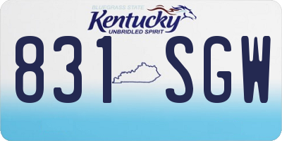 KY license plate 831SGW