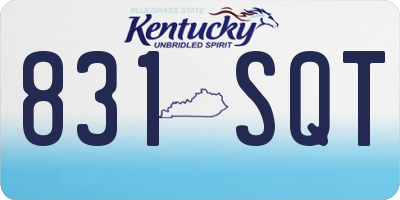KY license plate 831SQT