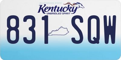 KY license plate 831SQW