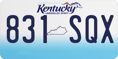 KY license plate 831SQX