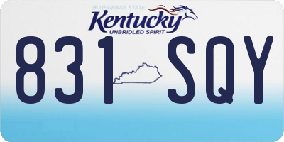 KY license plate 831SQY