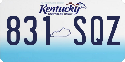KY license plate 831SQZ