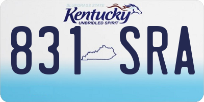 KY license plate 831SRA