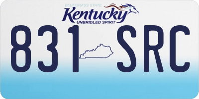 KY license plate 831SRC
